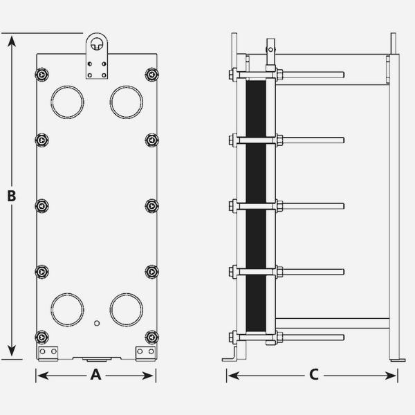 Разборный пластинчатый теплообменник Kelvion (Машимпэкс) NT 100X