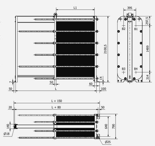 Разборный пластинчатый теплообменник Sondex S21 (для пищевых производств) Разборный пластинчатый теплообменник Sondex S21 (для пищевых производств)