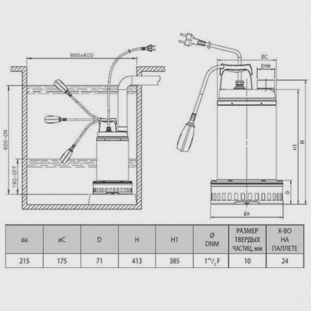 Дренажный насос DAB Drenag 1000 M-NA, 103041010