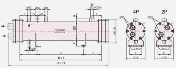 Кожухотрубный конденсатор Ангара ESK-769-2P