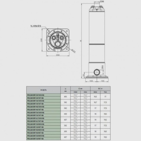 Колодезный насос DAB Pulsar DRY 40/50 M-NA, 104165220