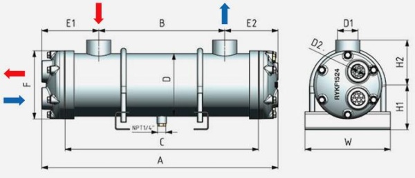 Кожухотрубный маслоохладитель Refkar RYG 140/1675-4P